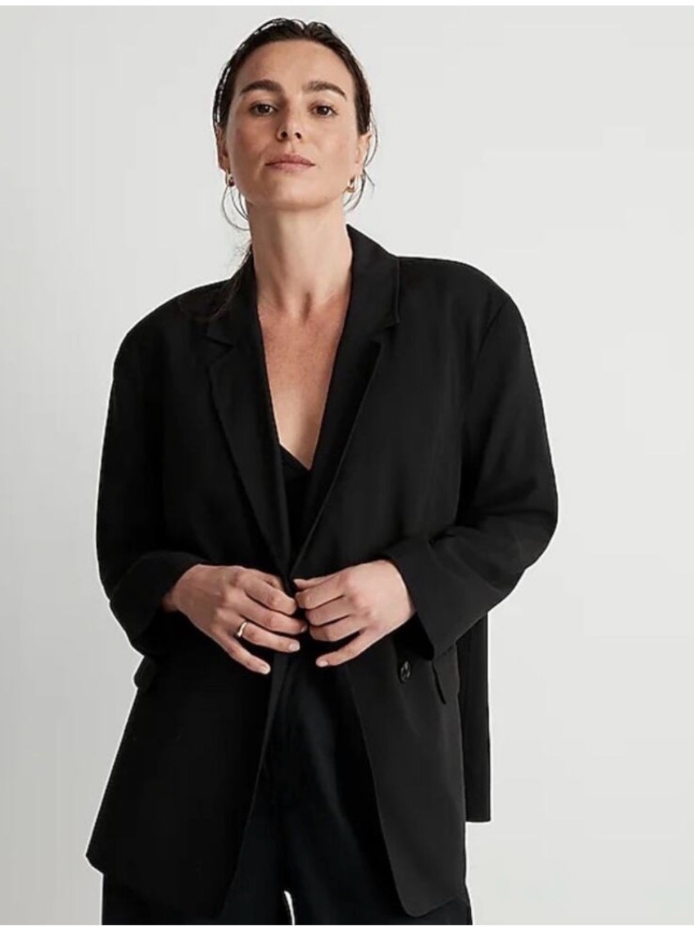Madewell Black oversized Blazer Jacket women’s oversized fit medium softdrape